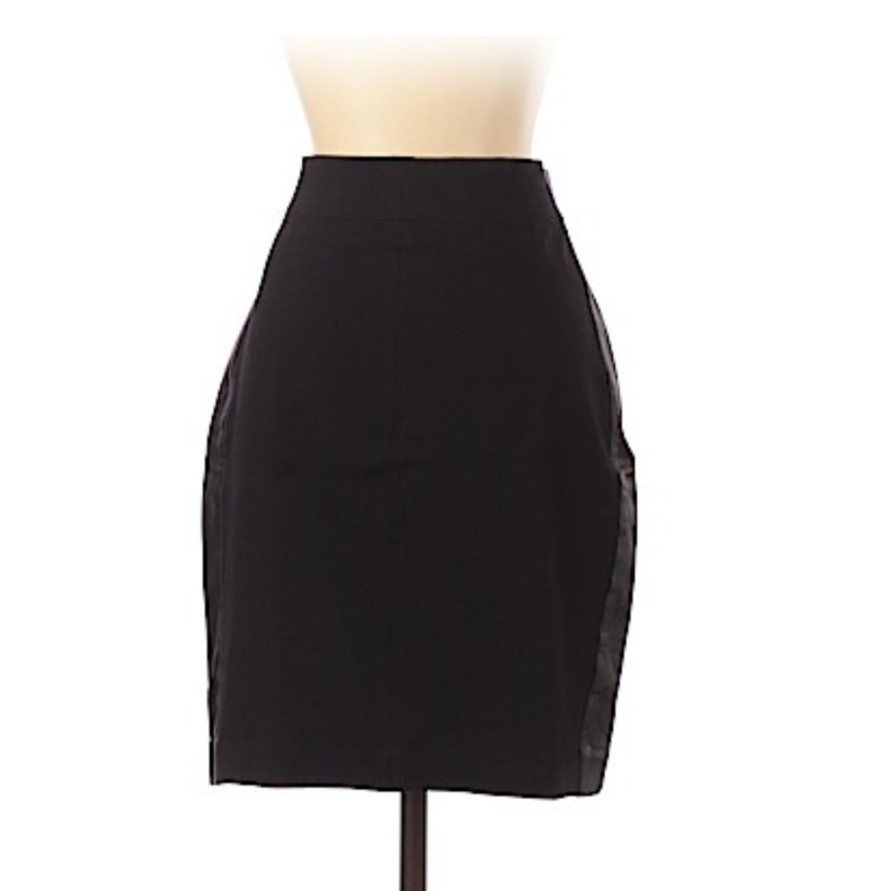 Robert Rodriguez Black Faux Leather Sided Skirt